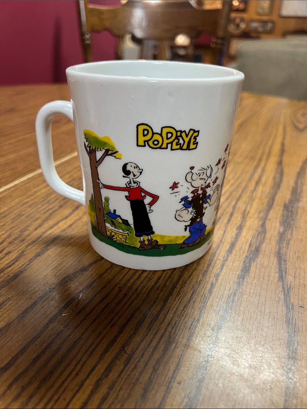 Popeye White Ceramic Music Character Mug